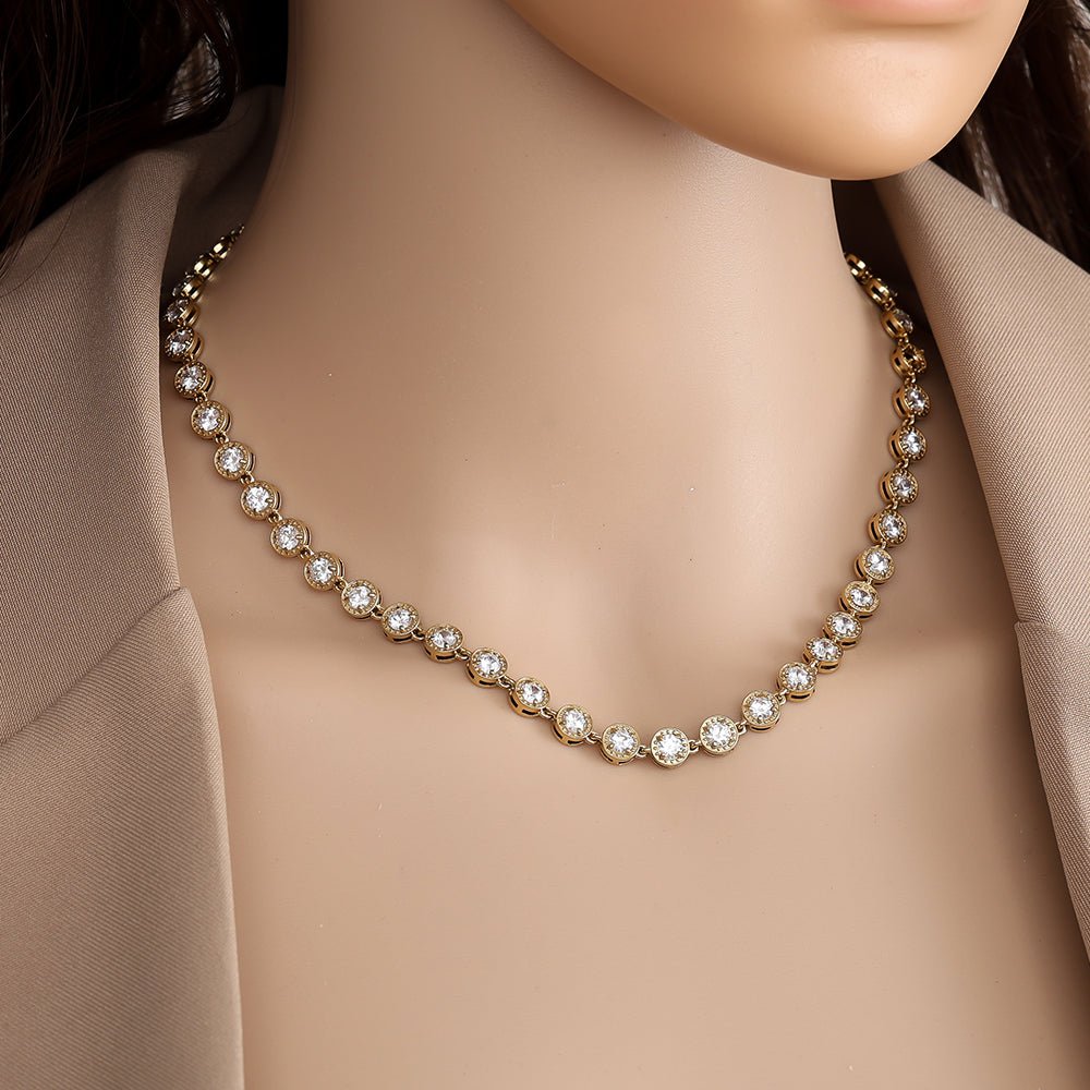 Collier "Diamond Dots" aus Edelstahl