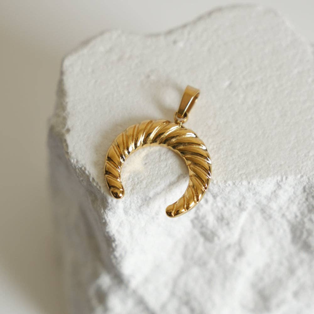 Charm Mond aus 18kt vergoldetem Edelstahl