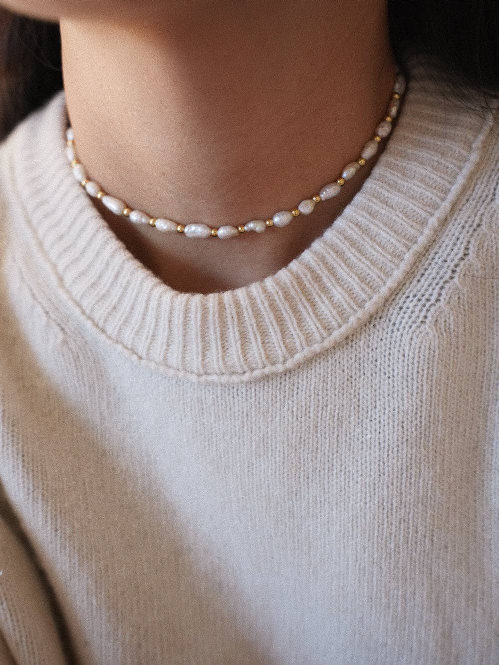 Choker "Rosie" aus Süßwasserperlen