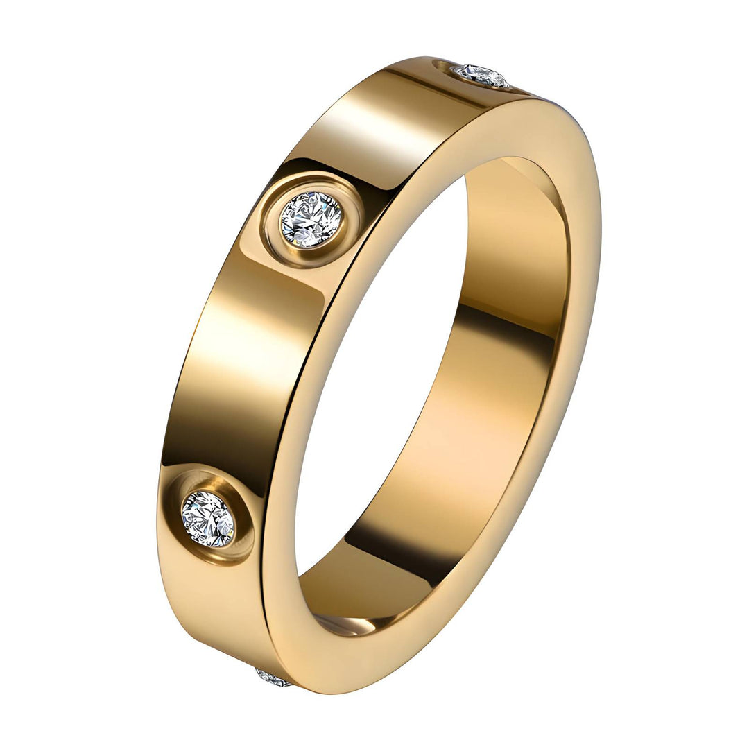 Vergoldeter Ring mit Zirkonia "Golden"