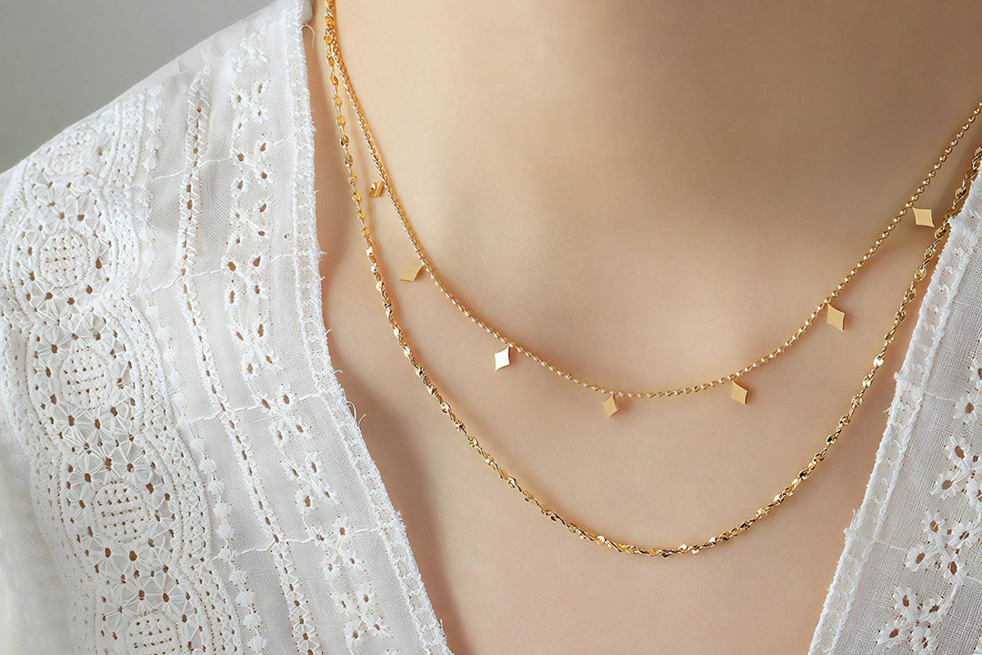 Doppelreihige Kette aus 18kt vergoldetem Edelstahl