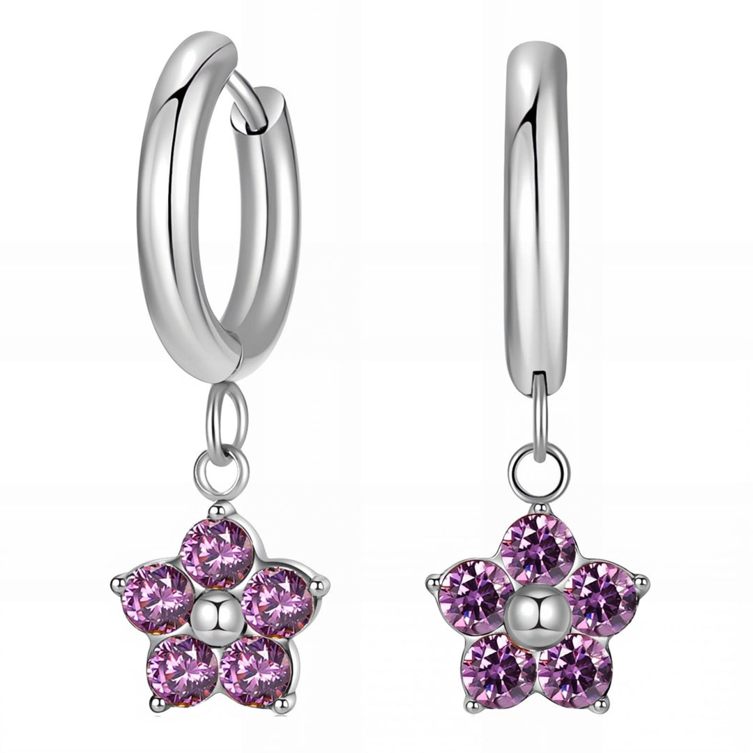 Creolen "Violetta" aus Edelstahl und Zirkonia