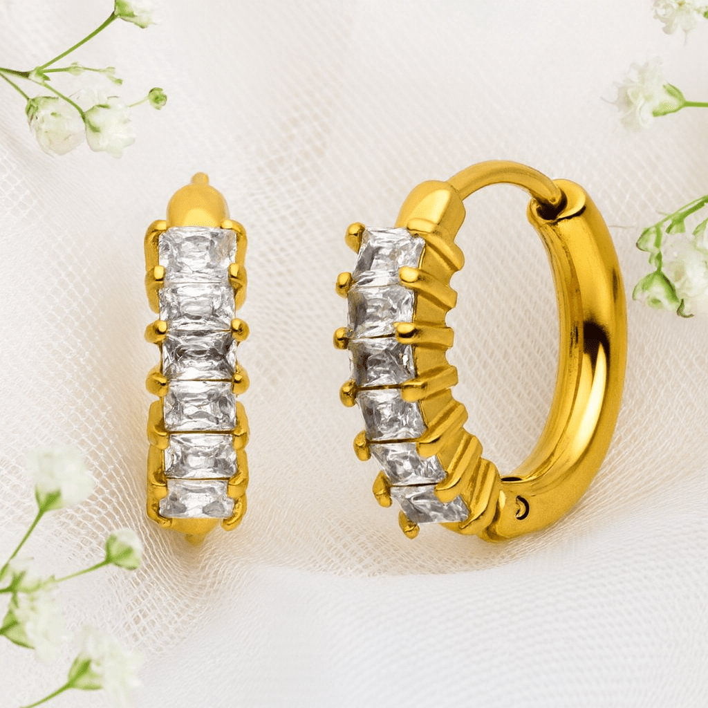 Hoop Ohrringe mit Zirkonia