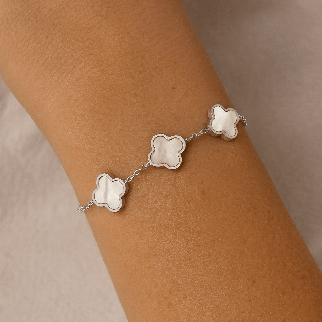Clover Armband mit Perlmutt aus Edelstahl