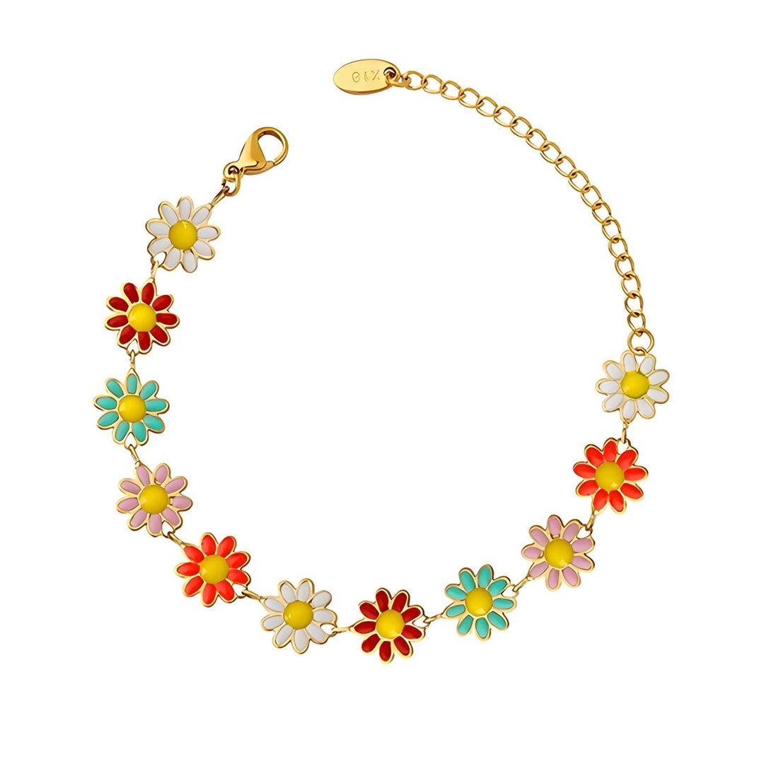 Armkettchen "Flowerful" aus Edelstahl