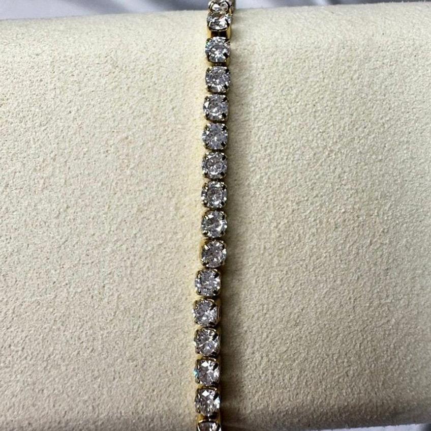 Tennis Fußkette aus 18kt vergoldetem Edelstahl