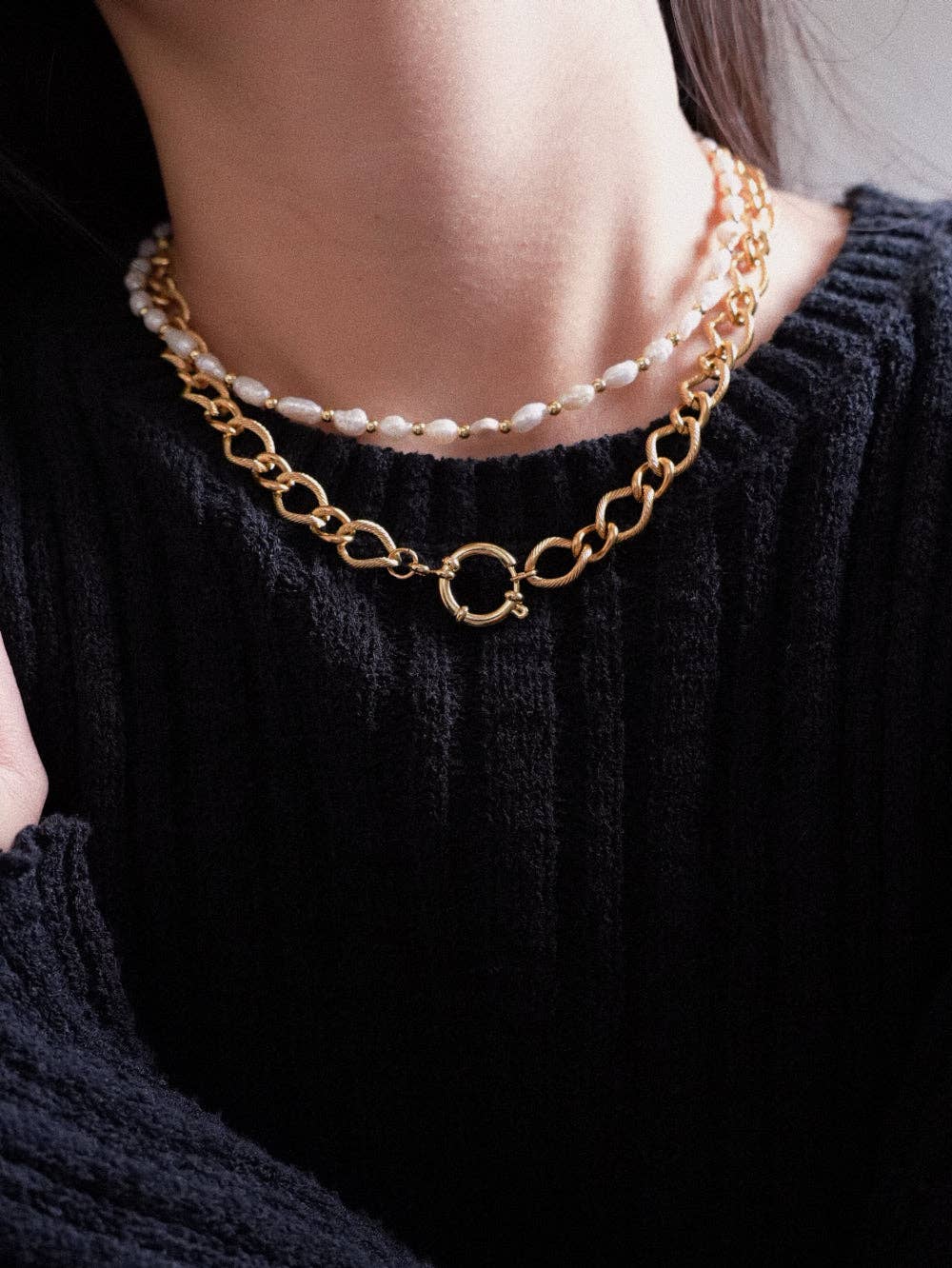 Choker "Rosie" aus Süßwasserperlen