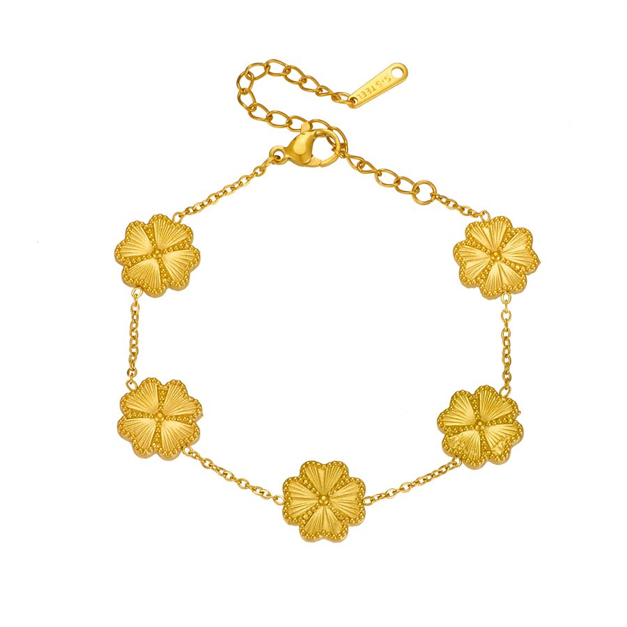 Armband "Golden Clover" aus Edelstahl
