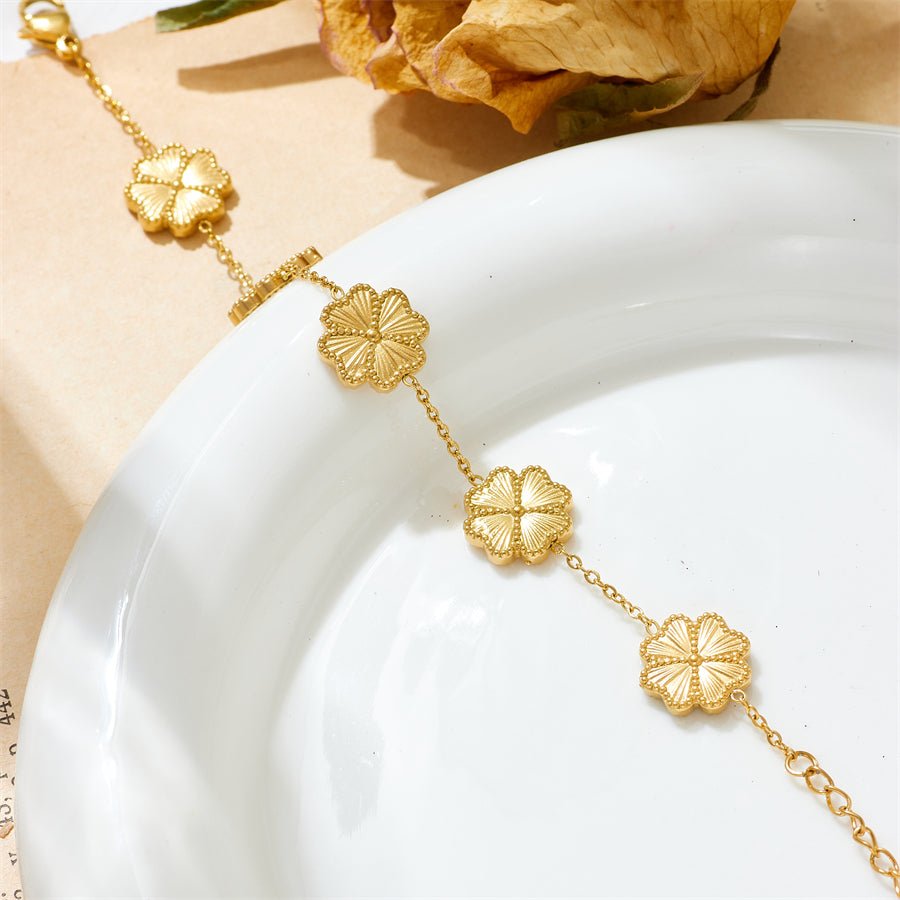Armband "Golden Clover" aus Edelstahl