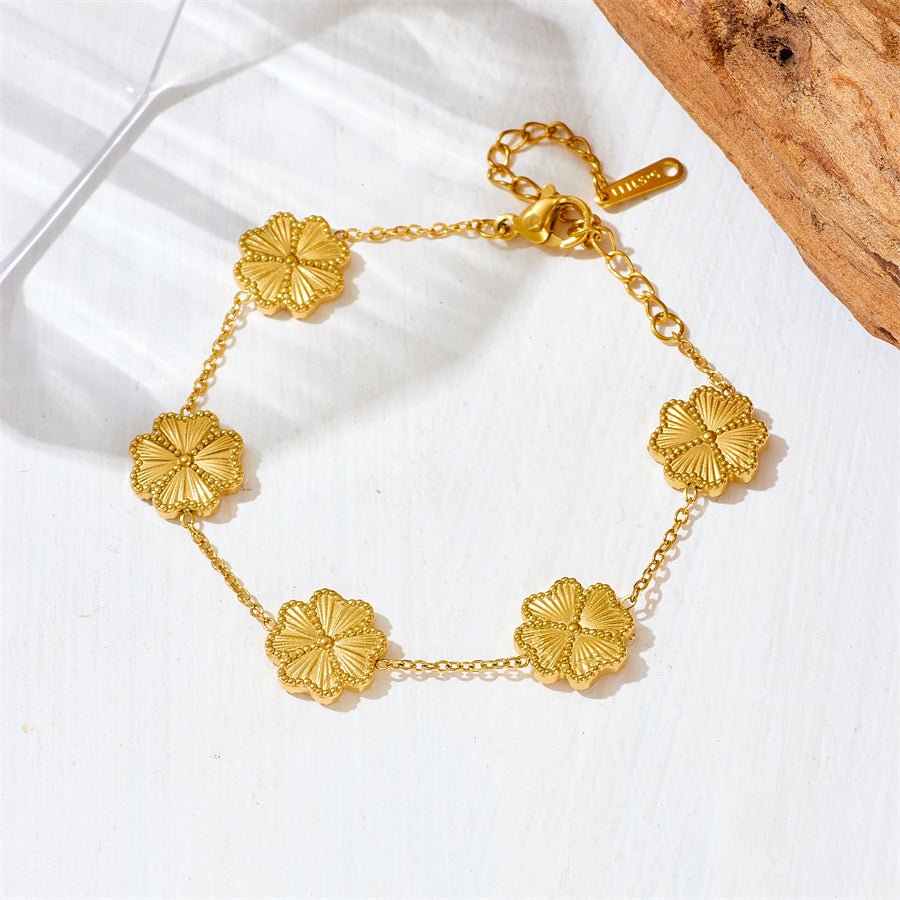 Armband "Golden Clover" aus Edelstahl