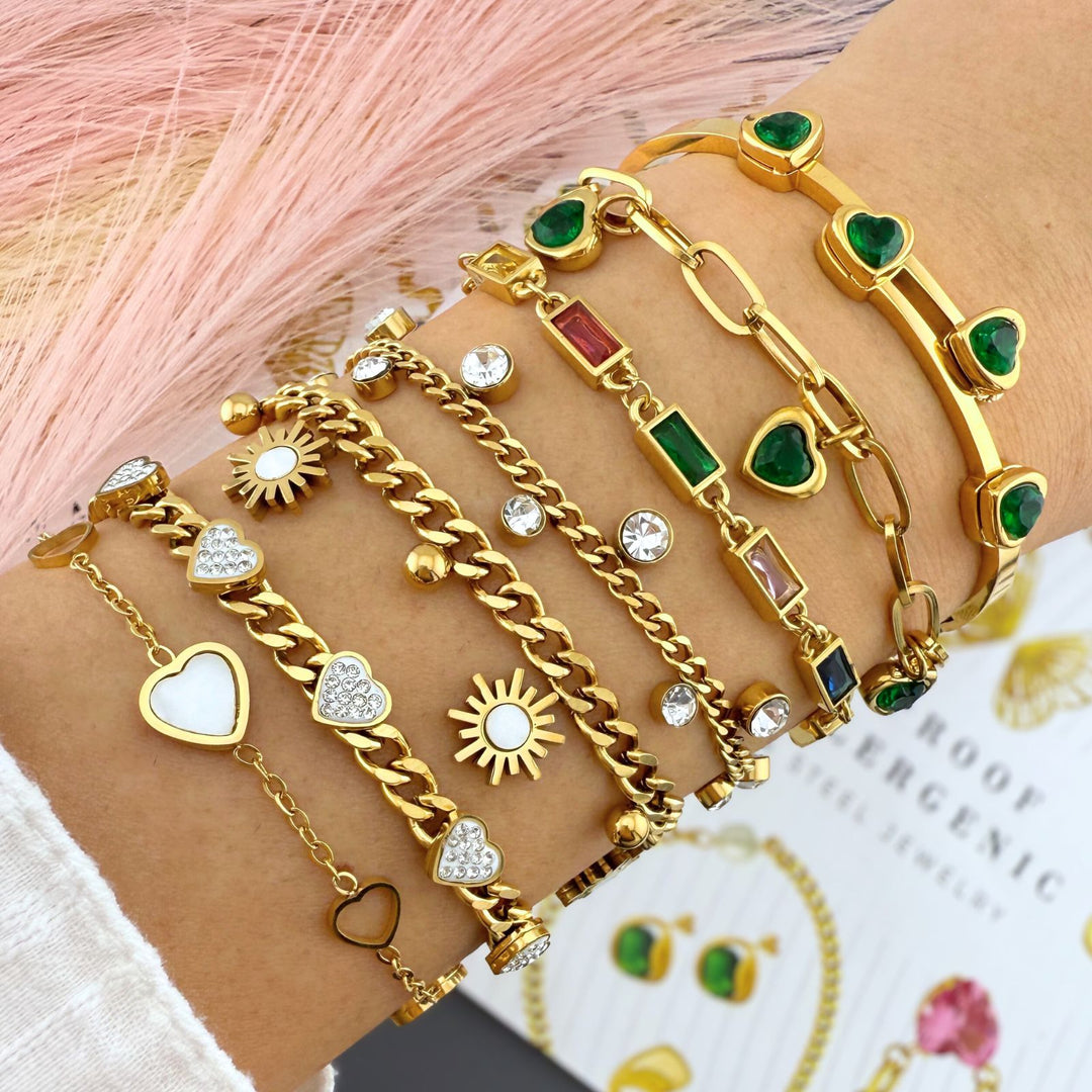 Hearts Bracelet aus 18kt vergoldetem Edelstahl
