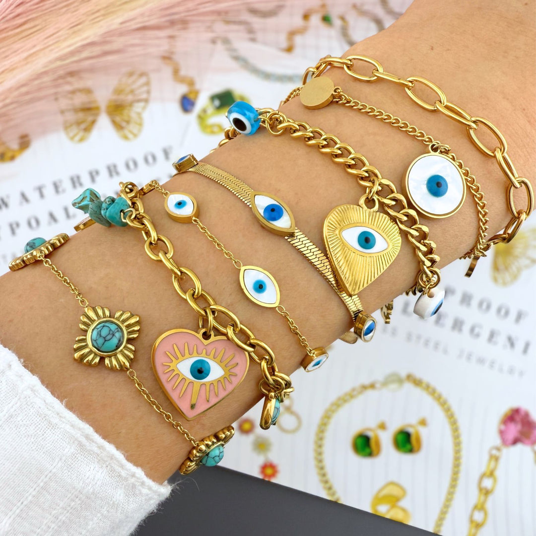 Flower Meadow Armband aus vergoldetem Edelstahl