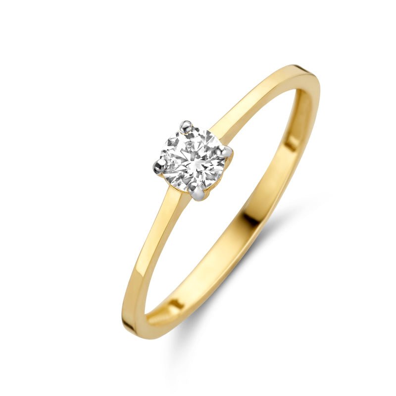 Damenring mit Zirkonia 4 mm Gold 585