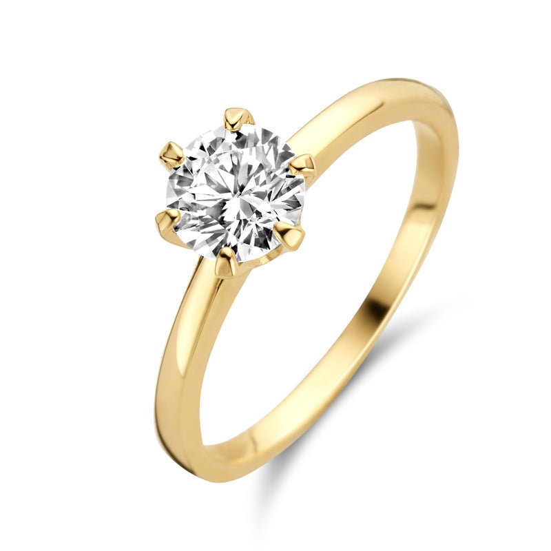 Damenring mit Zirkonia 6 mm aus Gold 585