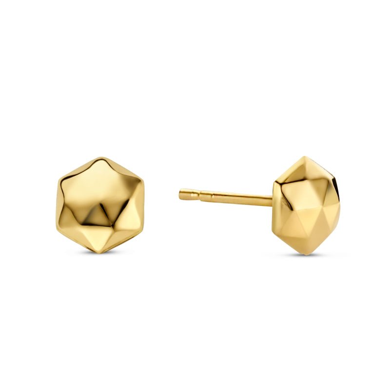 Ohrstecker Hexagon facettiert aus Gold 585