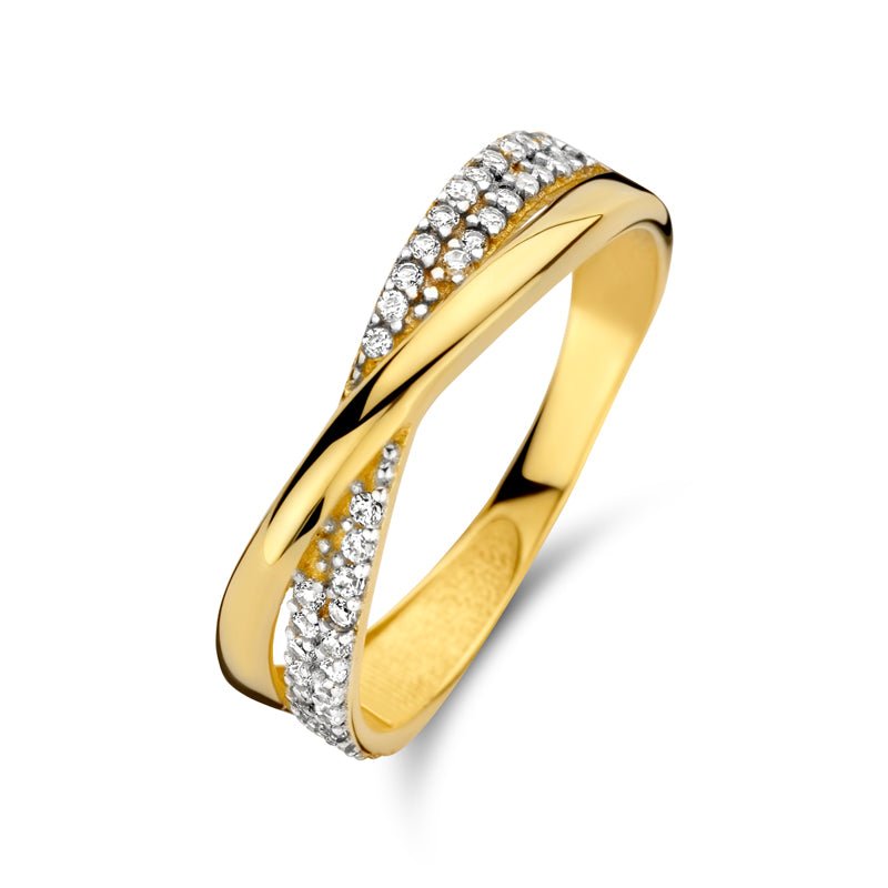 Damenring mit 38 Zirkonia aus Gold 585