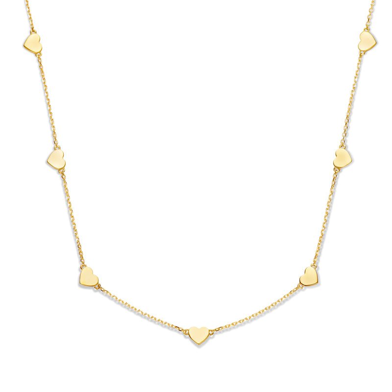 Collier mit 7 Herzen aus Gold 585