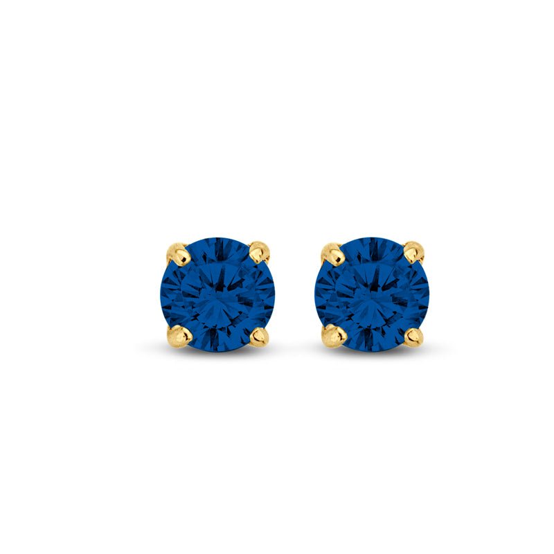 Ohrstecker Zirkonia blau 4mm aus Gold 585