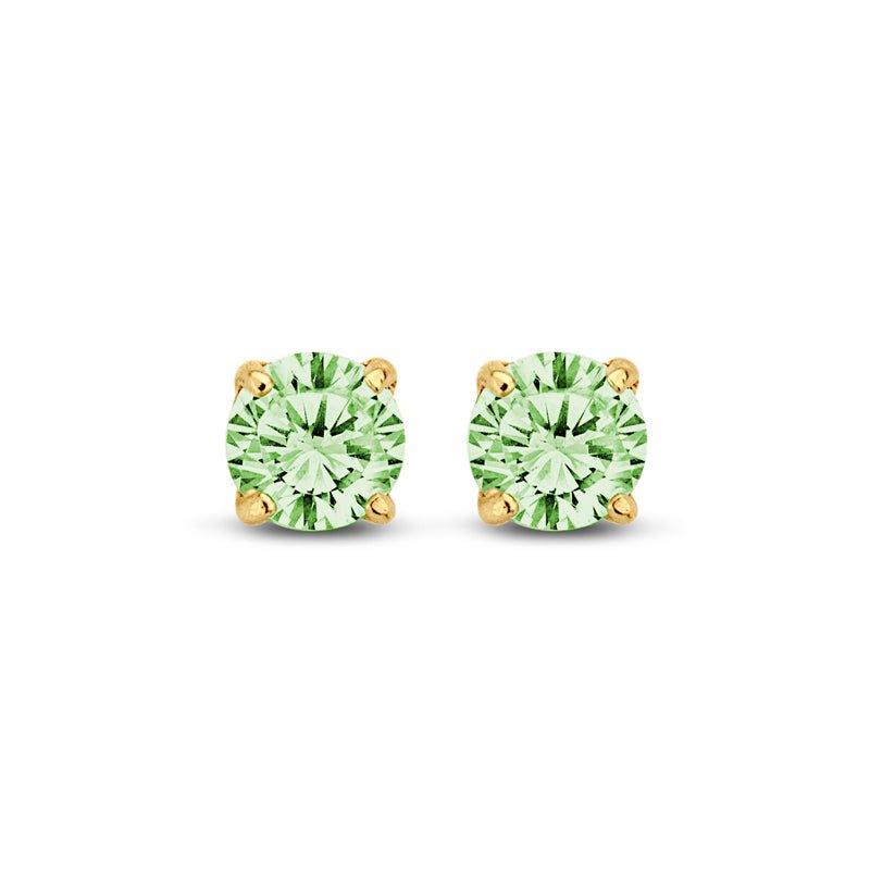 Ohrstecker Zirkonia peridot 4 mm aus Gold 585