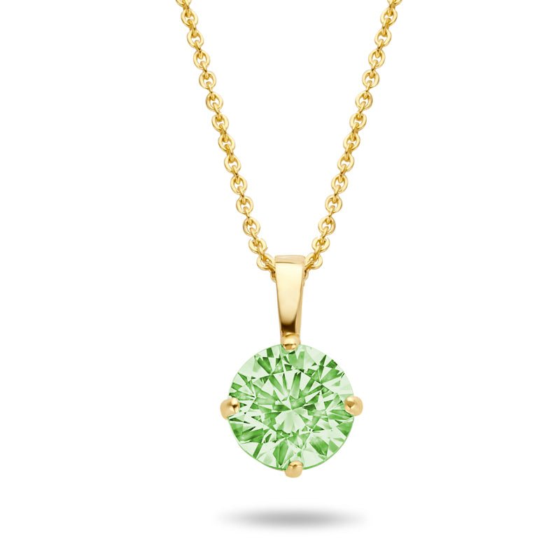 Collier mit Anhänger Zirkonia peridot 4 mm aus Gold 585