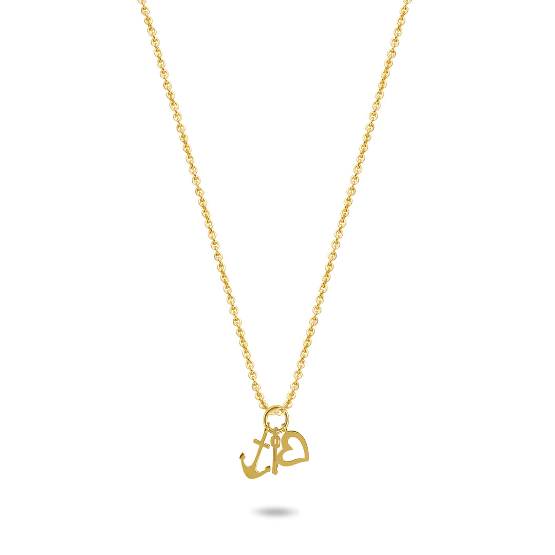 Collier mit Anhänger Schlüssel/Herz/Anker aus Gold 585