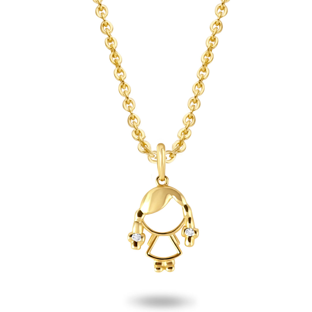 Collier Girl mit Zirkonia aus Gold 585