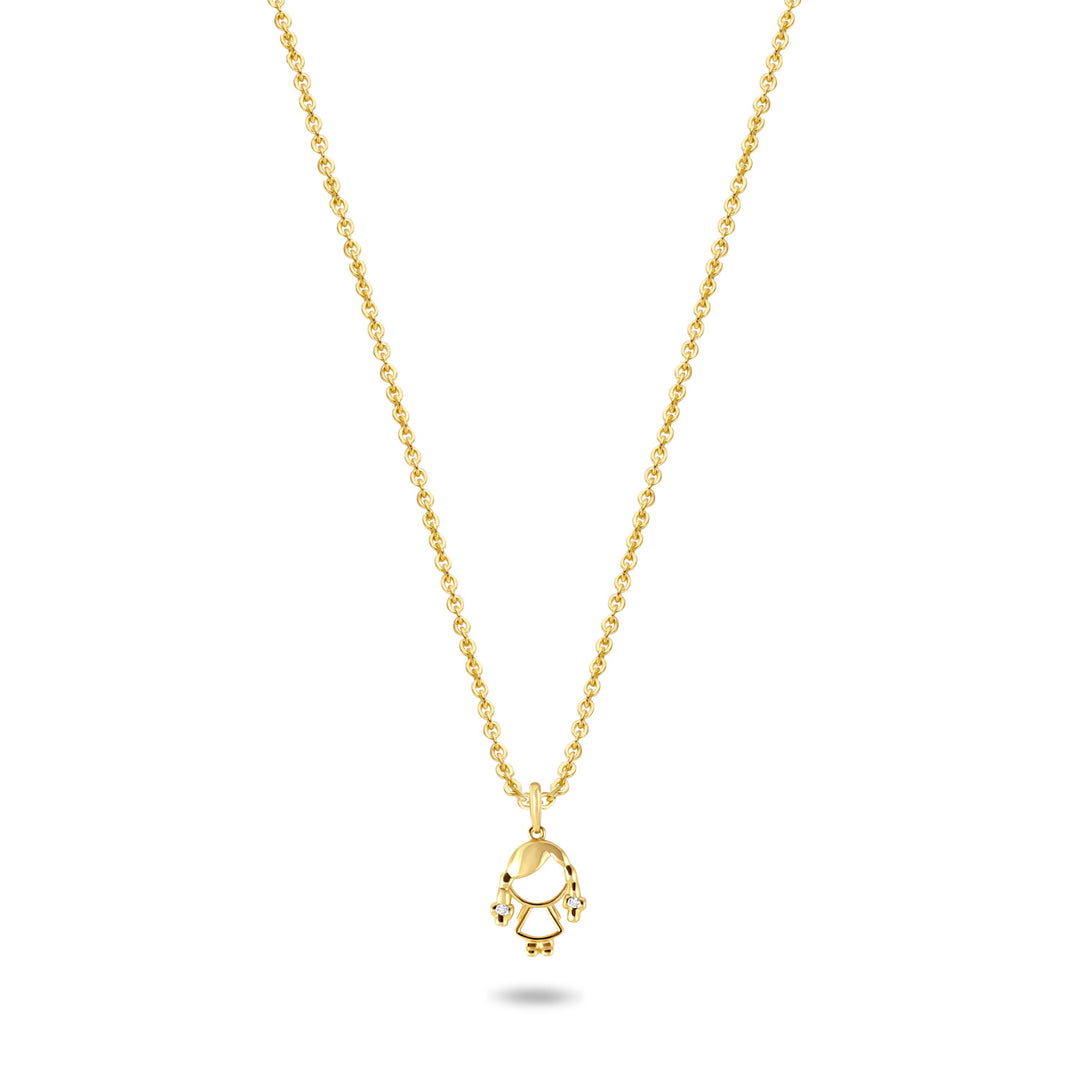 Collier Girl mit Zirkonia aus Gold 585