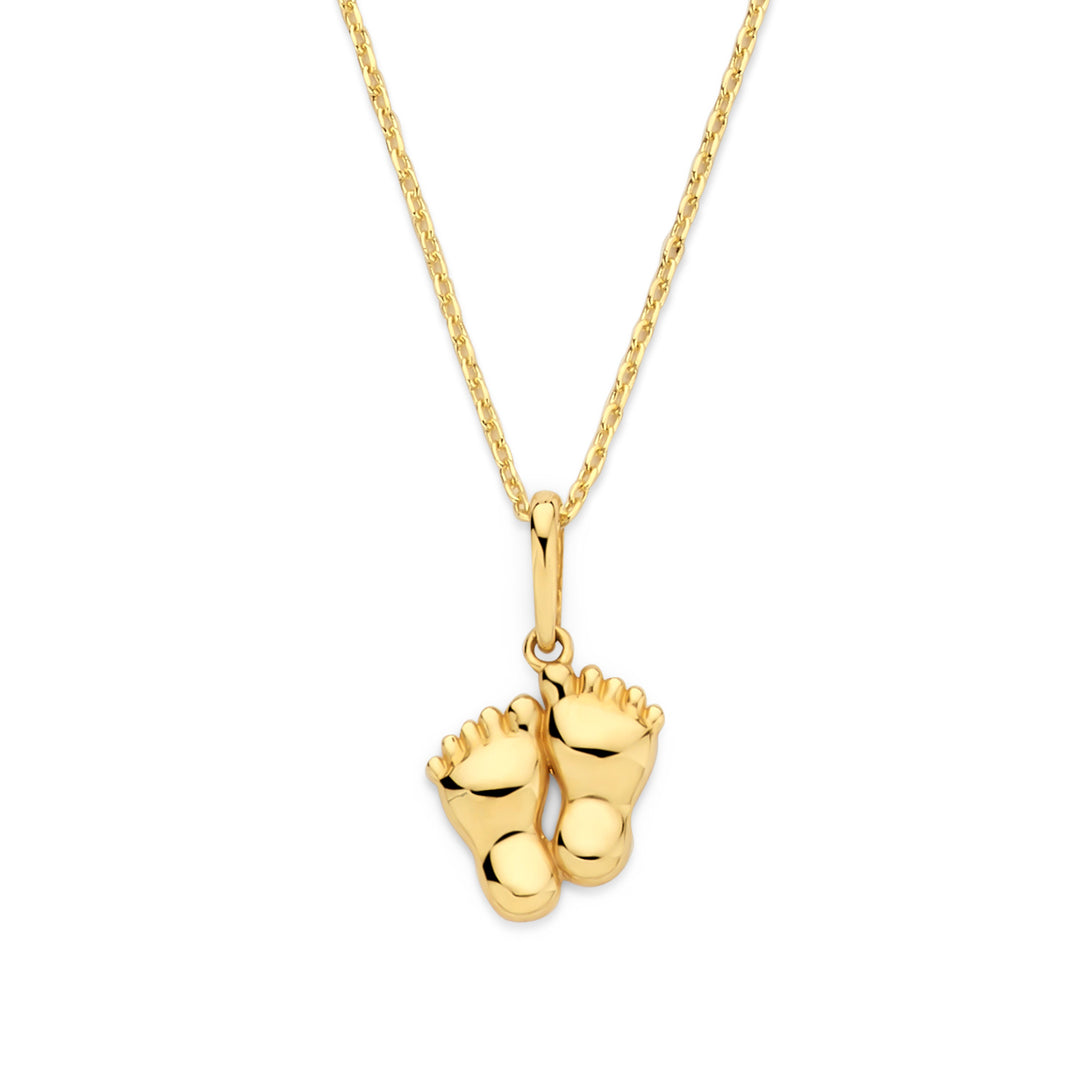 Collier mit Anhänger Babyfüße Gold 585