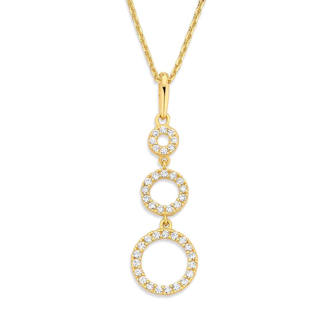 Collier mit Anhänger 40 Zirkonia aus Gold 585