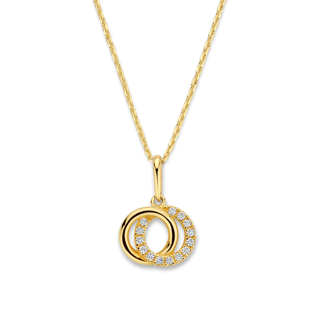 Collier mit Anhänger Doppelkreis Gold 585