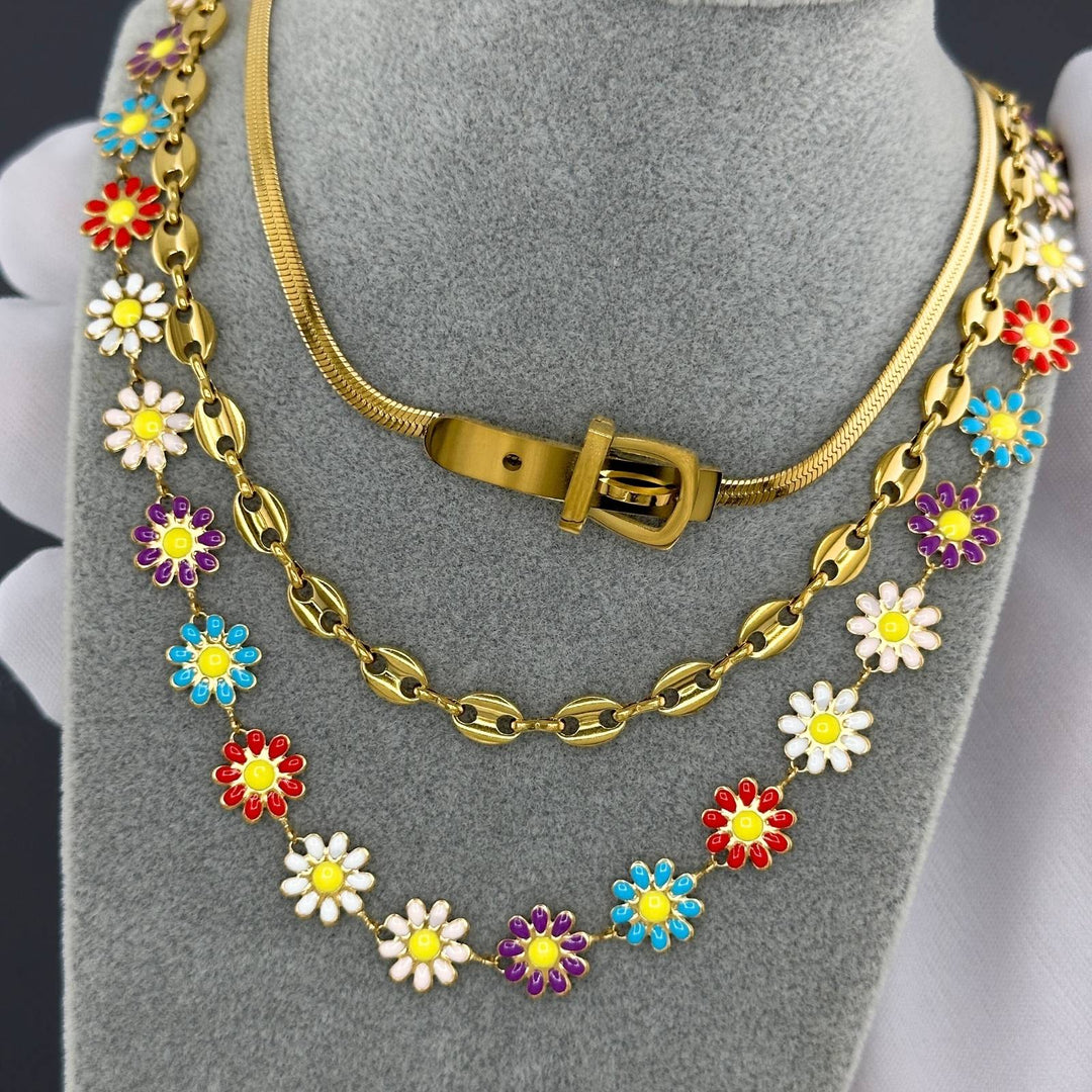 Vergoldete Kette "Flowerful"