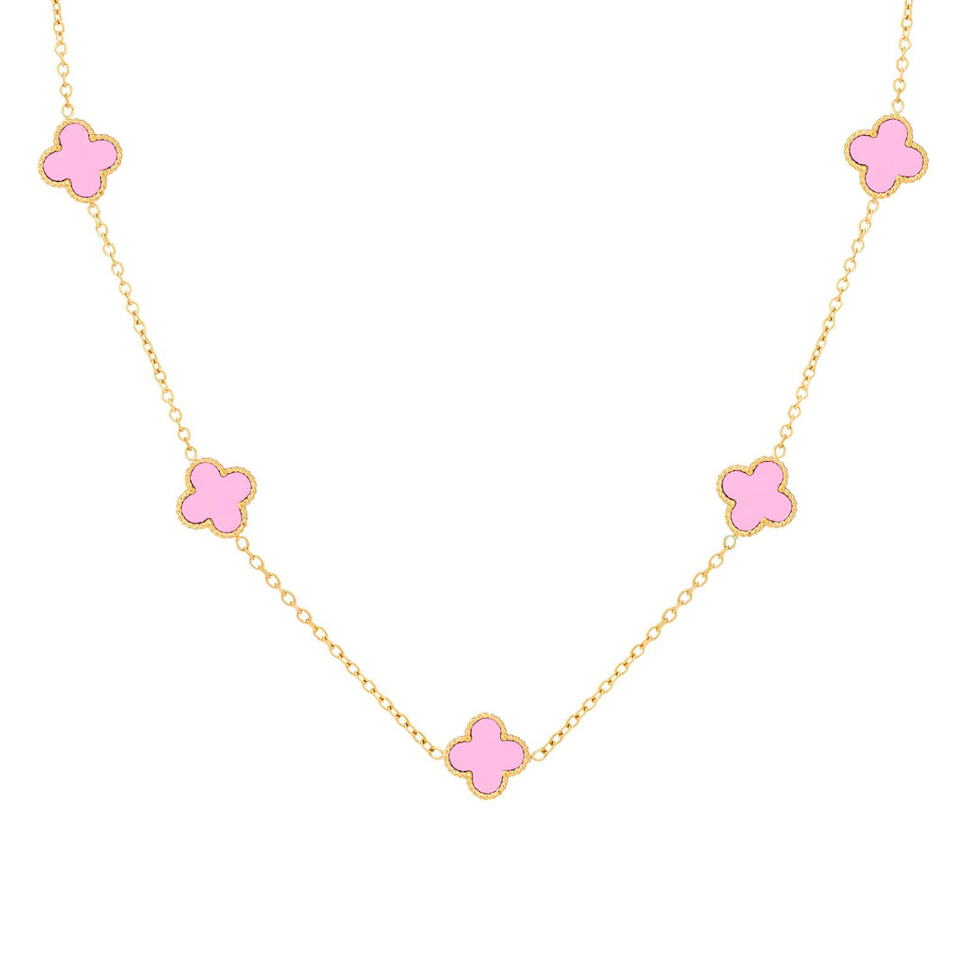 Vergoldete Kette "Pink Clover"