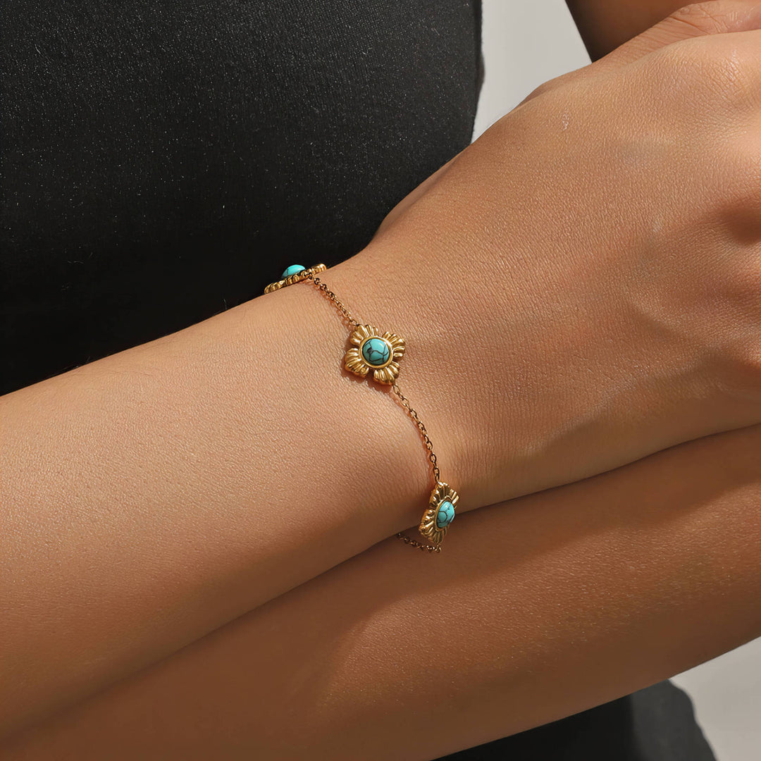 Flower Meadow Armband aus vergoldetem Edelstahl