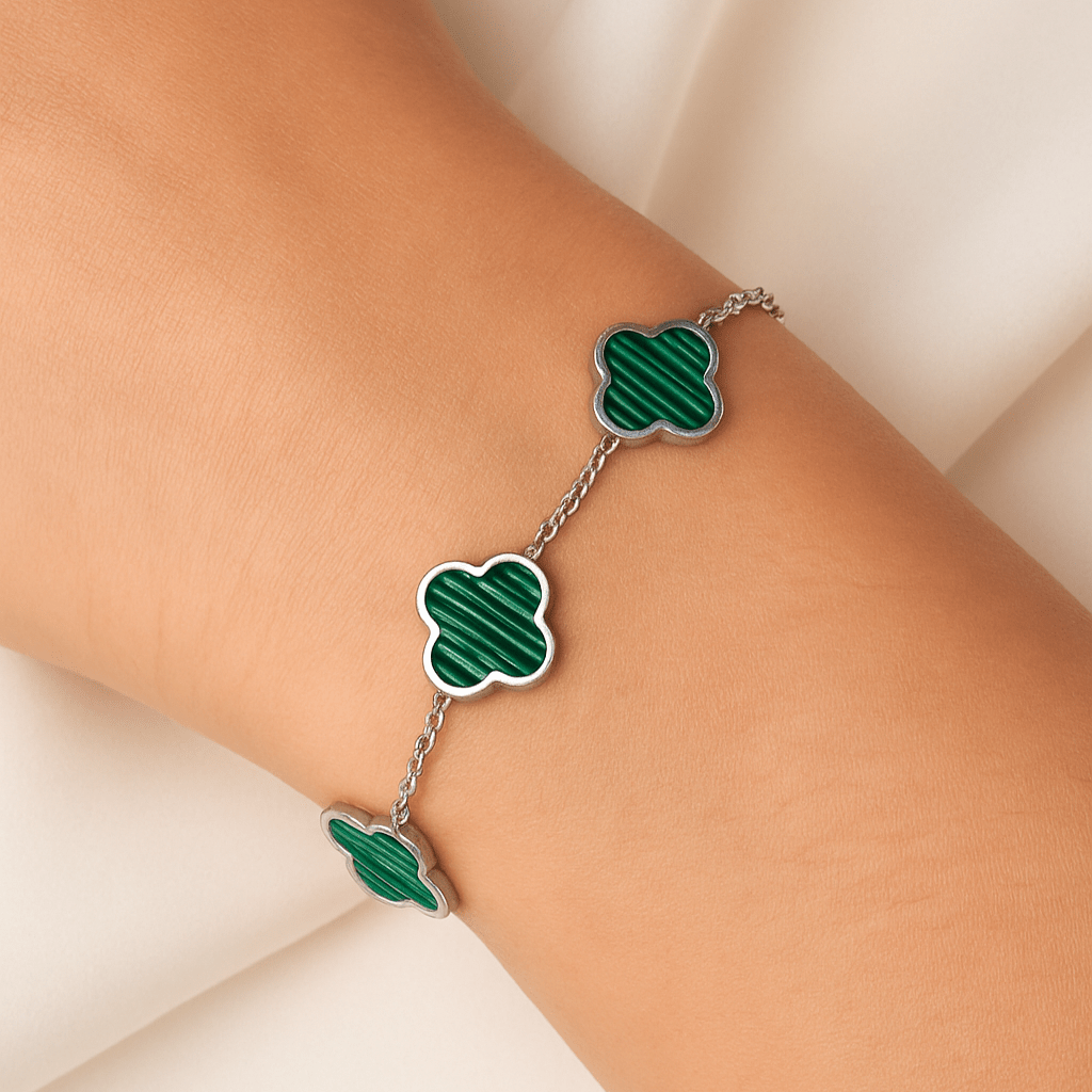 Green Clover Armband | 18K vergoldet