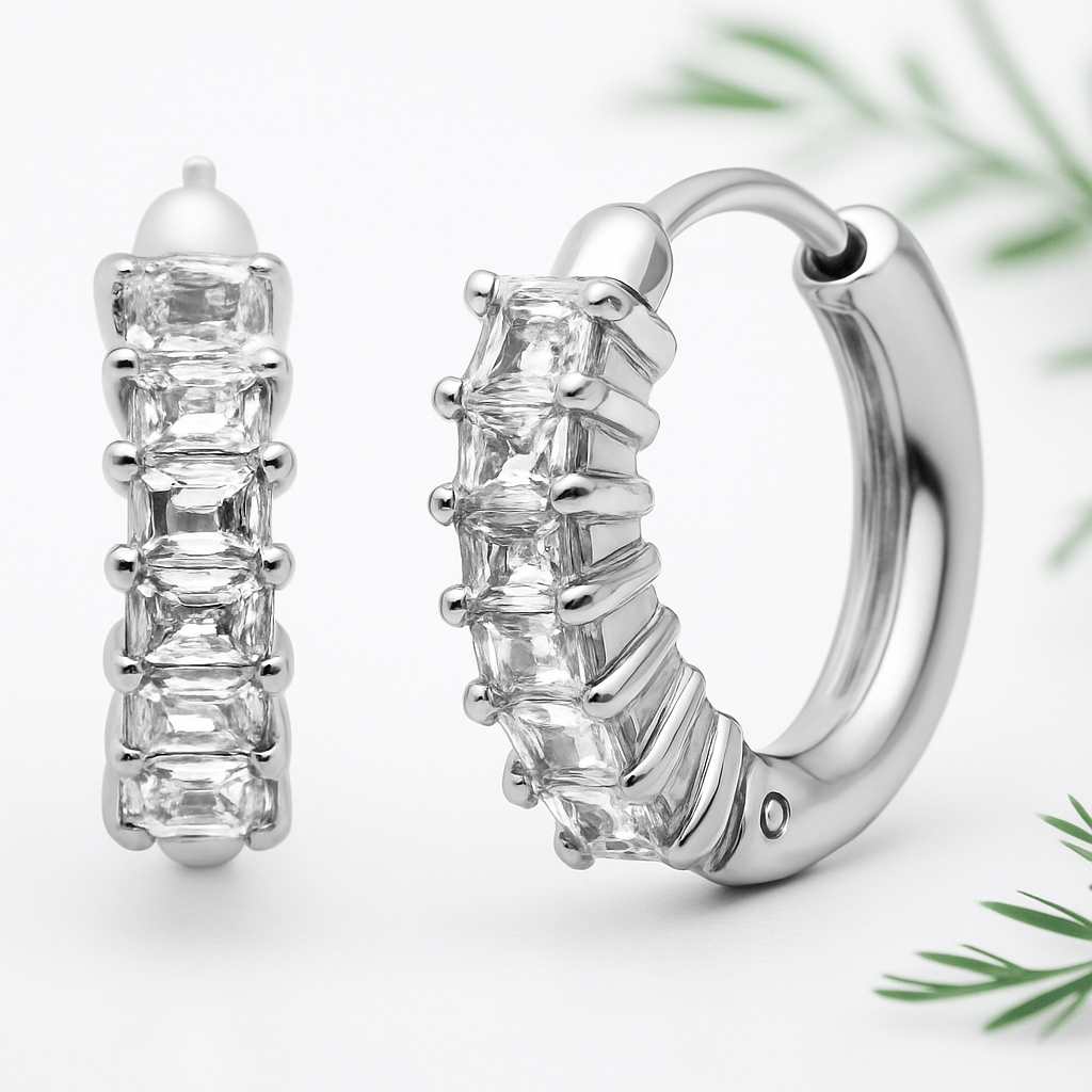Hoop Ohrringe mit Zirkonia