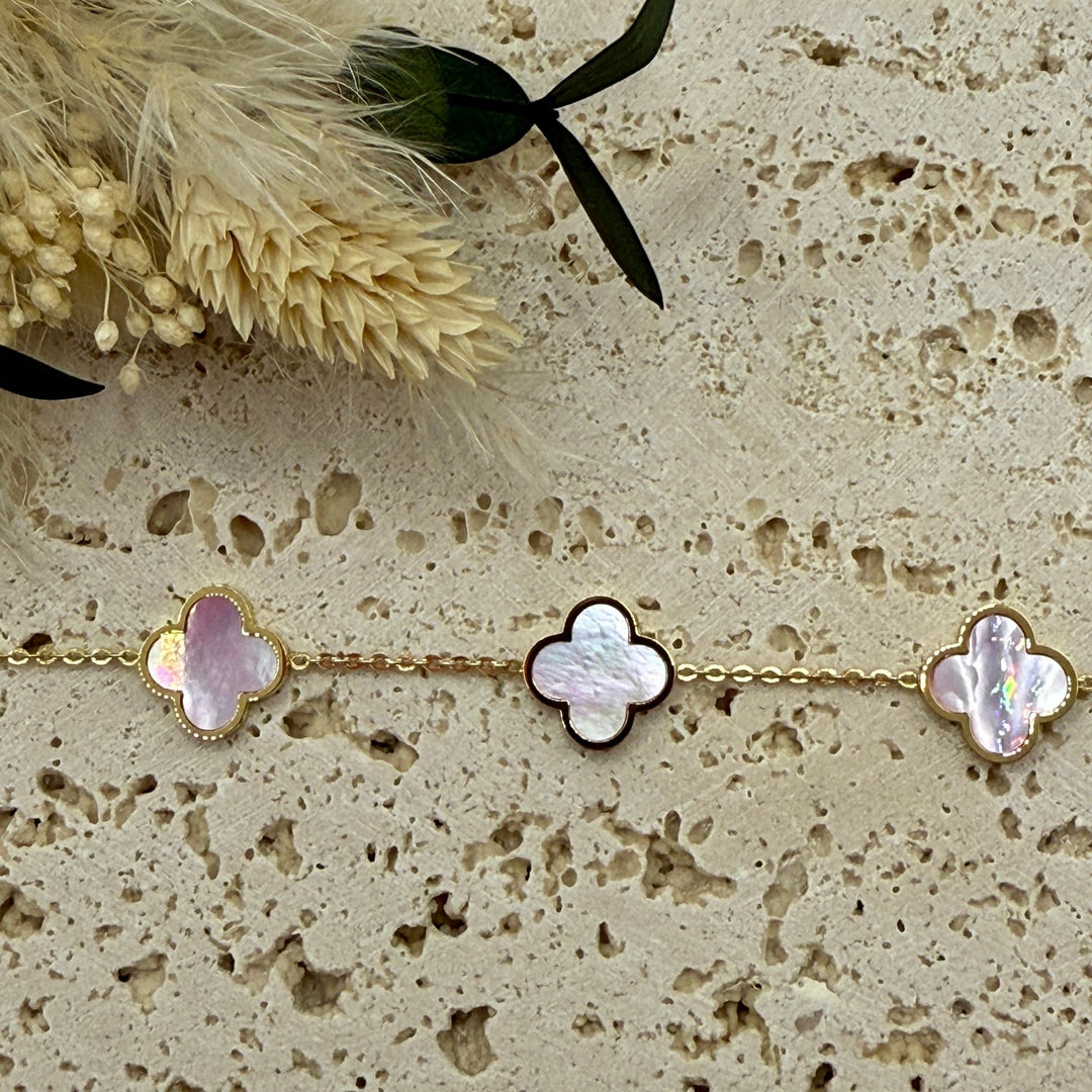 Armband "Pearly Clover" aus Edelstahl