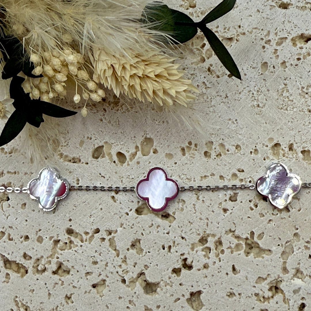 Armband "Pearly Clover" aus Edelstahl