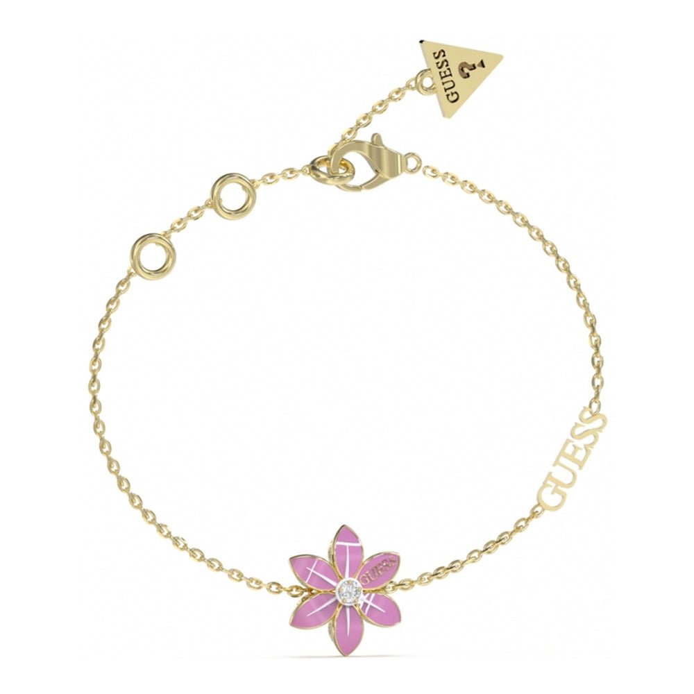 Guess Armband Blume Pink in Goldfarben