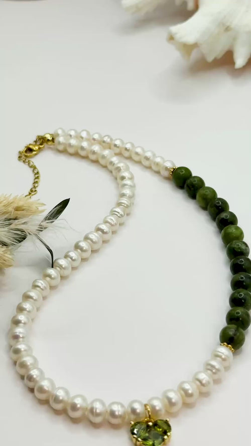 Süßwasserperlen und Natursteine