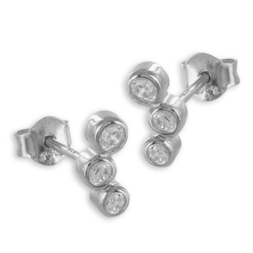 Ohrstecker mit 6 Zirkonia aus Silber