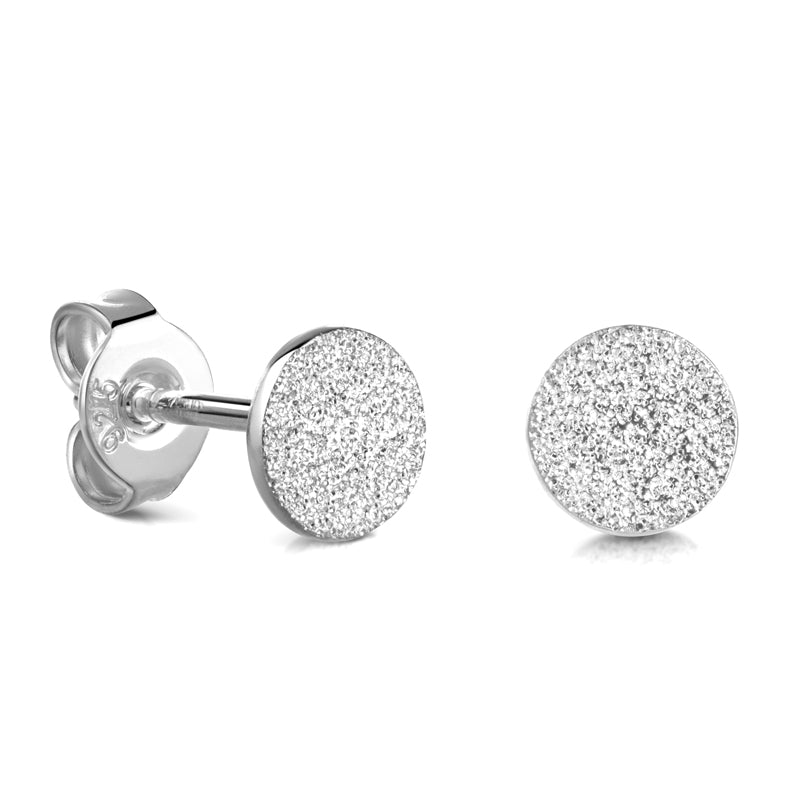 Ohrstecker Dot mit Diamant Glitzer aus Silber