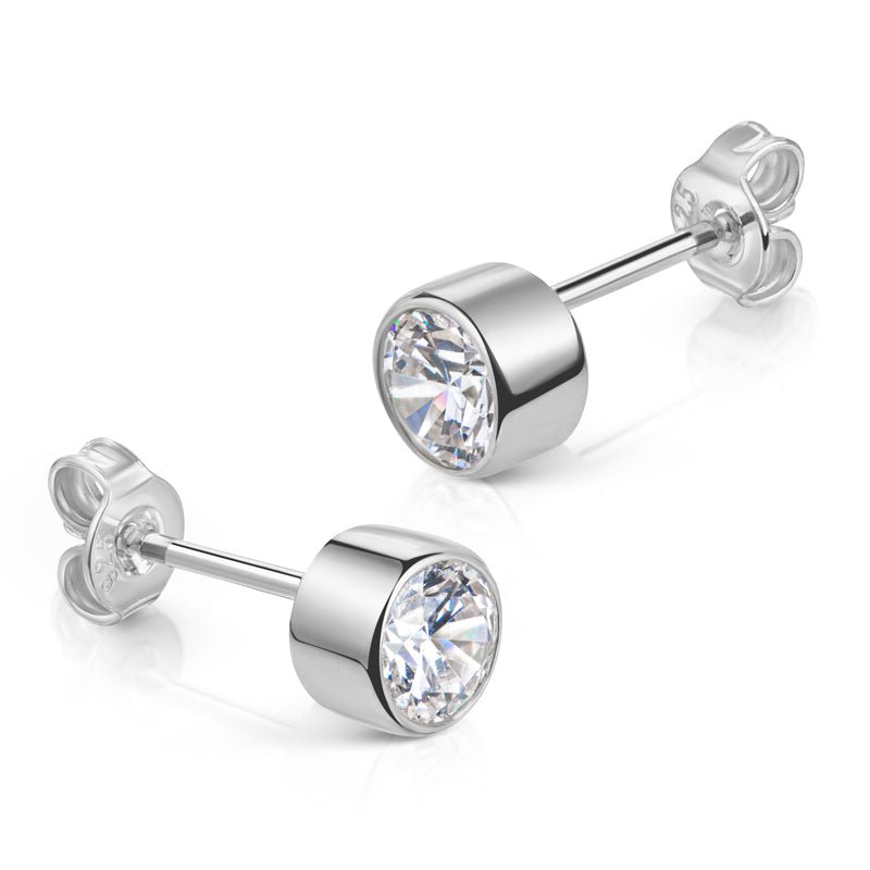 Ohrstecker mit Zirkonia Ø 5.5mm aus Silber