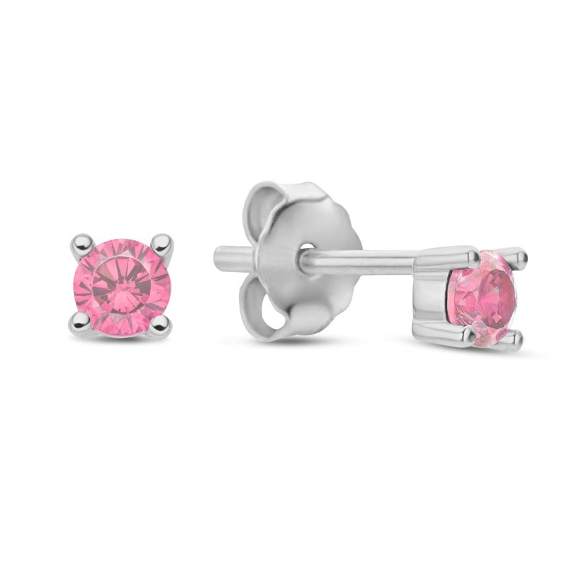 Ohrstecker mit Zirkonia pink Ø 3mm in Silber