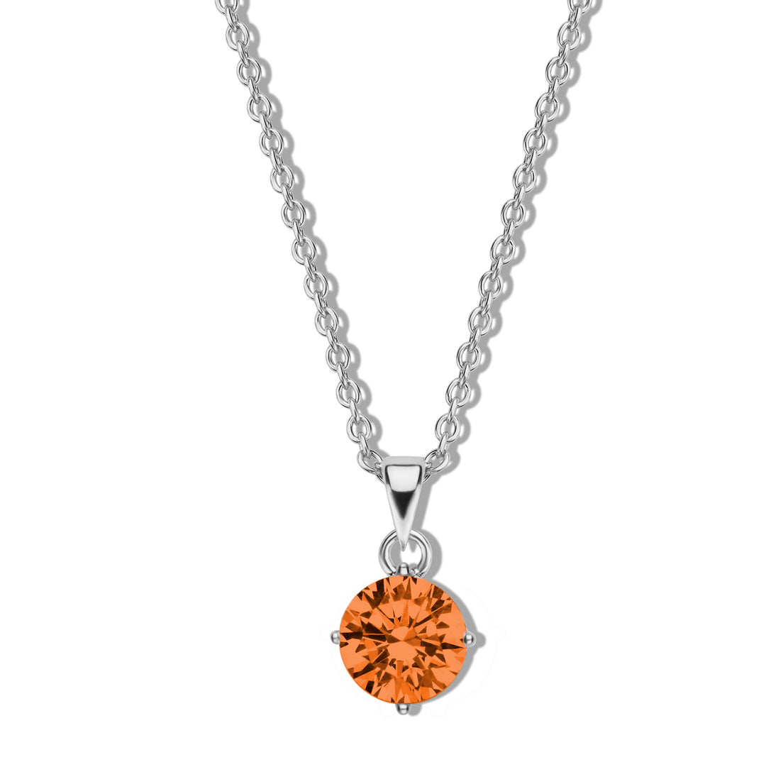 Collier mit Zirkonia orange in Silber