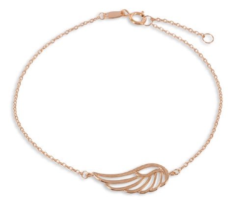 Armband mit Flügel aus Silber rosé vergoldet