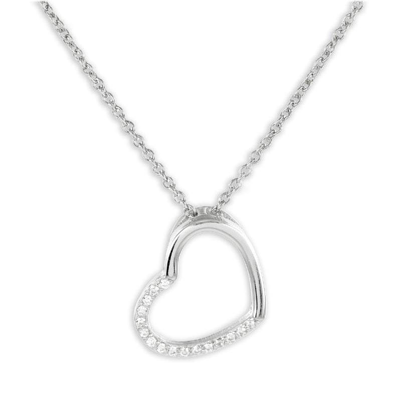 Collier Herz mit 16 Zirkonia aus Silber