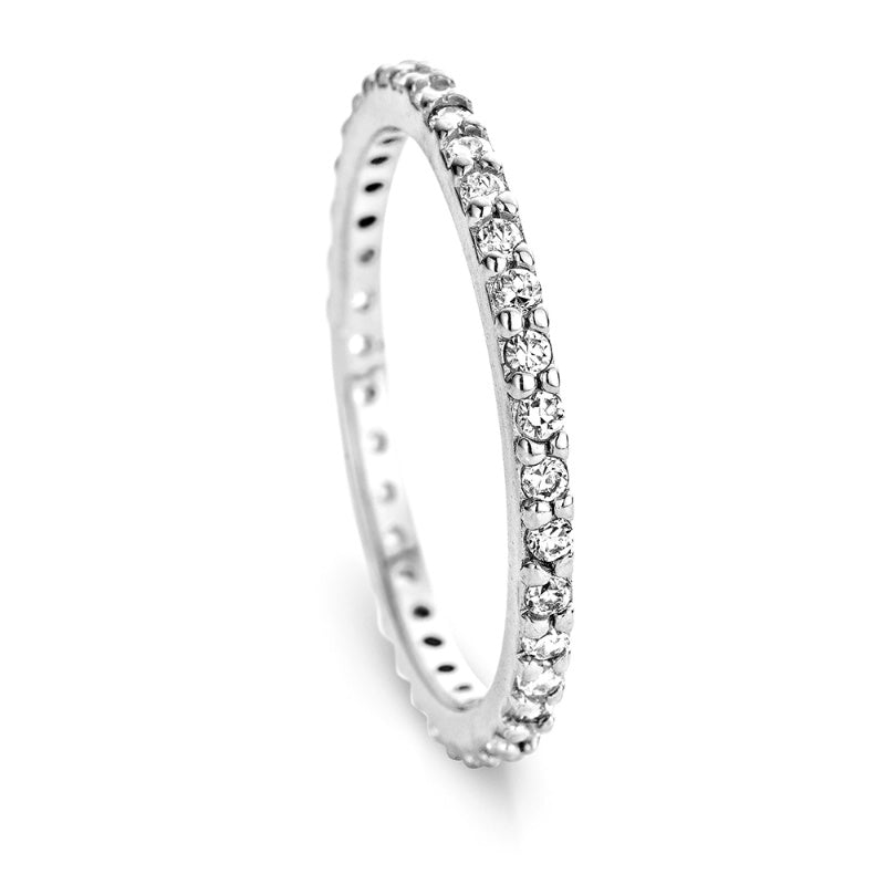 Memoryring Zirkonia in Silber