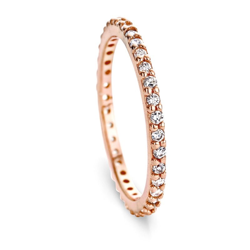 Memoryring Zirkonia in rosé gold