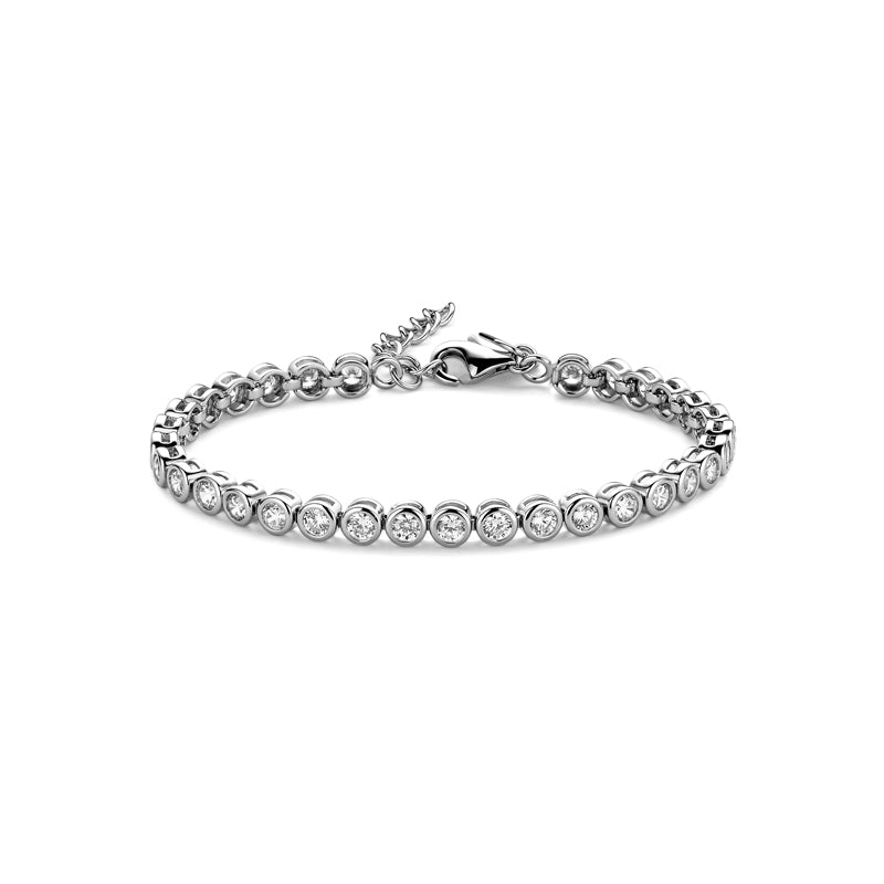 Tennisarmband mit runden Zirkonia 3mm in Silber