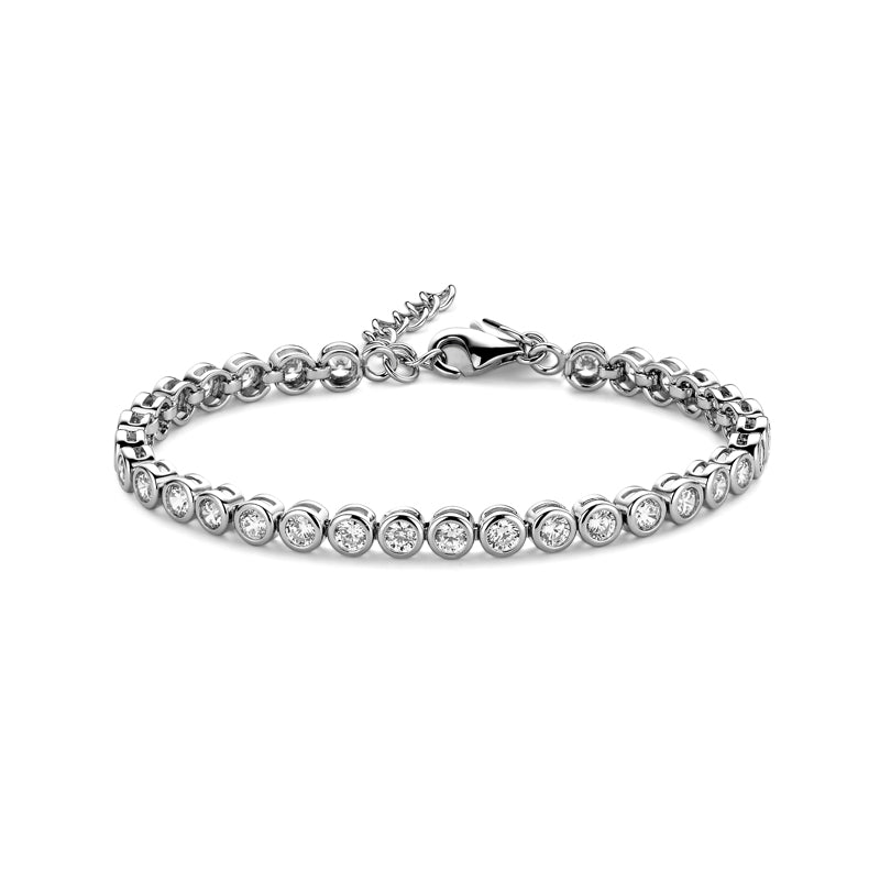 Tennisarmband mit runden Zirkonia 4mm aus Silber